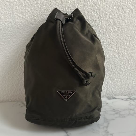 Prada Handbags - Prada Pouch in Dark Green